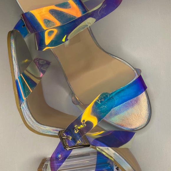 Prom Shoes! Clear Heel Open Toe (Clear & Hologram) - Picture 5 of 10